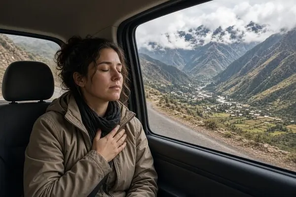 Traveler transferring from Cusco airport to the Sacred Valley for altitude acclimatization