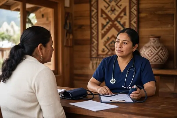 Medical screening consultation before an ayahuasca retreat in the Andes