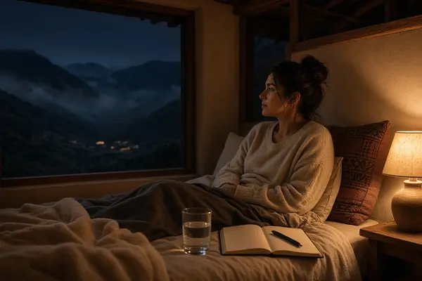 Traveler adjusting to sleep at high altitude in the Sacred Valley Peru