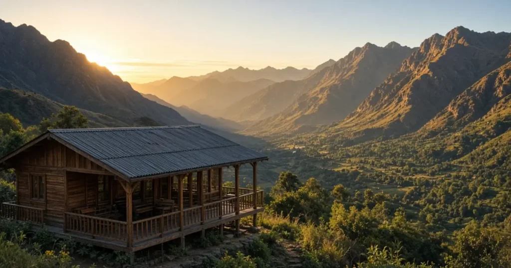 Sacred Valley ayahuasca retreat location surrounded by Andes mountains at sunrise