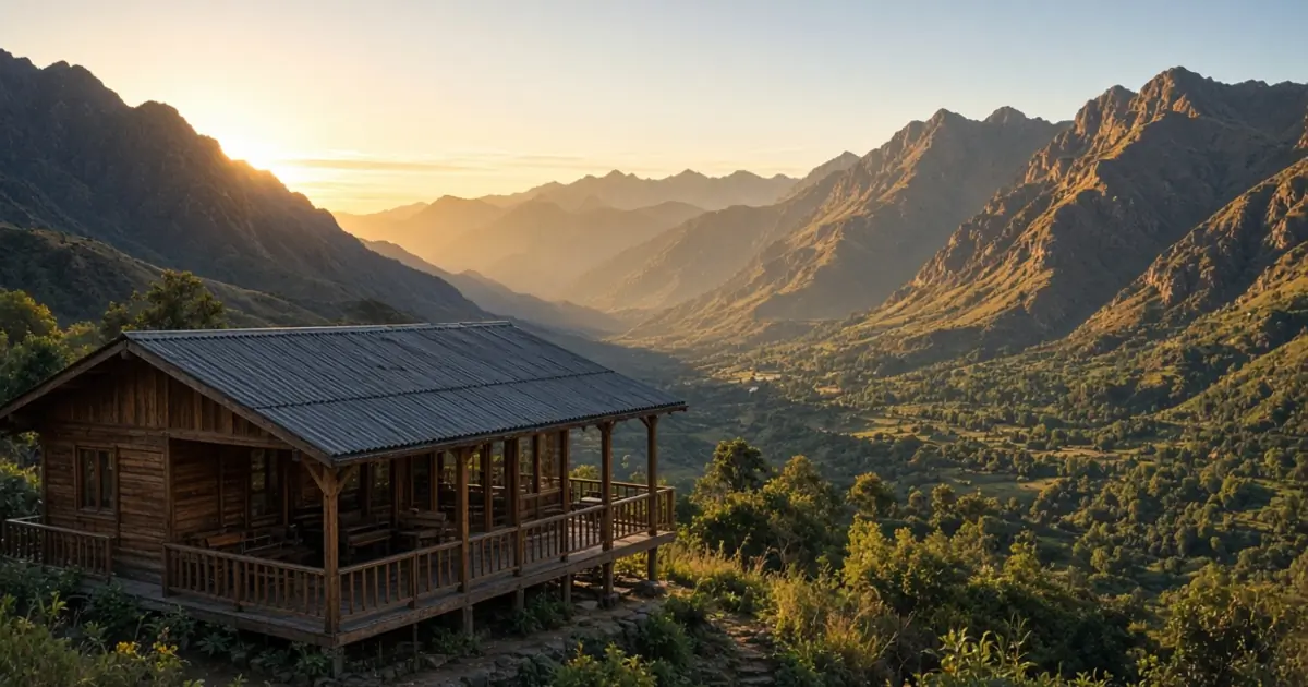 Sacred Valley ayahuasca retreat location surrounded by Andes mountains at sunrise