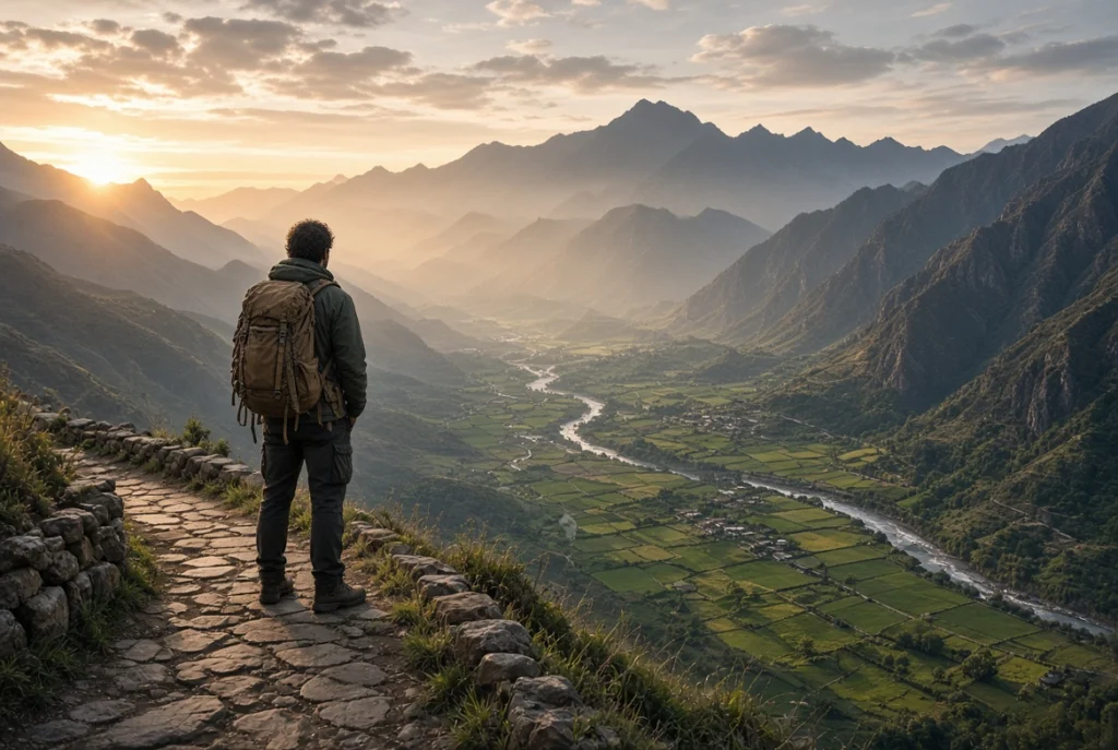 Solo traveler arriving at an ayahuasca retreat in Peru’s Sacred Valley